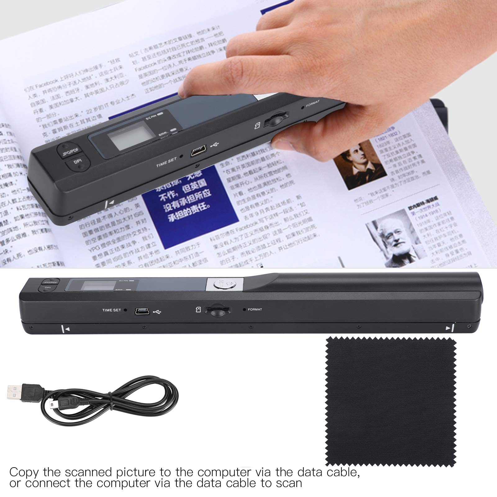 Mini Scanner, Portable Fast Scan Plug and Play Drive‑Free Handheld